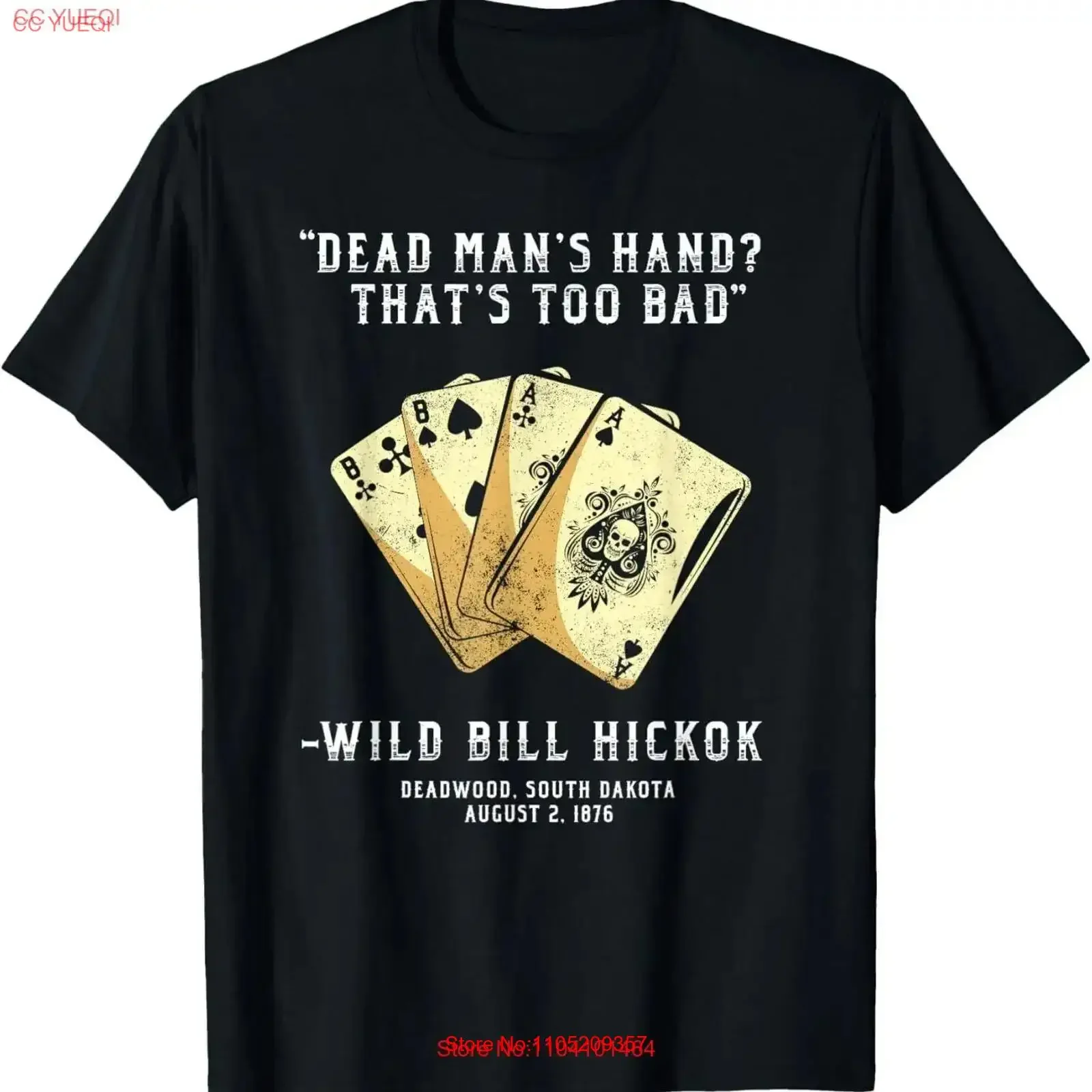 Camiseta Wild Bill Country Gunslinger Dead Mans Hand Hickok, ropa de diseñador gráfica suave lavada vintage, moda elegante