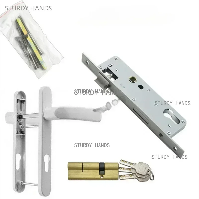 1 set of stainless steel panel bridge broken aluminum door lock indoor universal door handle lock  bedroom door locks