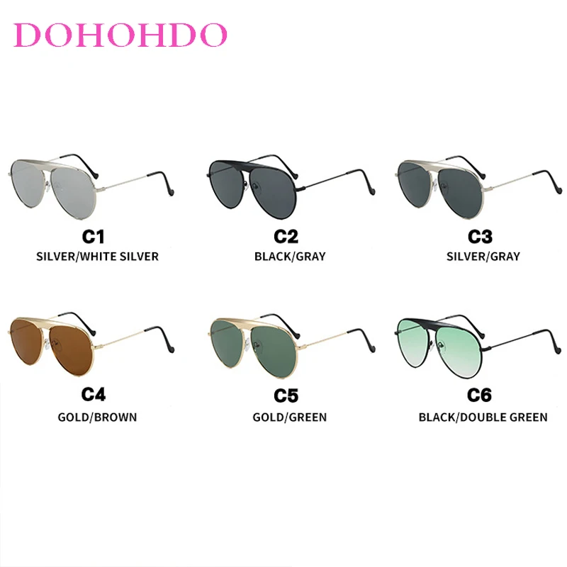 Punk Cool Pilot Oversized Metal Frame Women's Sunglasses Designer Brand Luxury Men Sunglass Outdoor Drive Sports Eyewear UV400