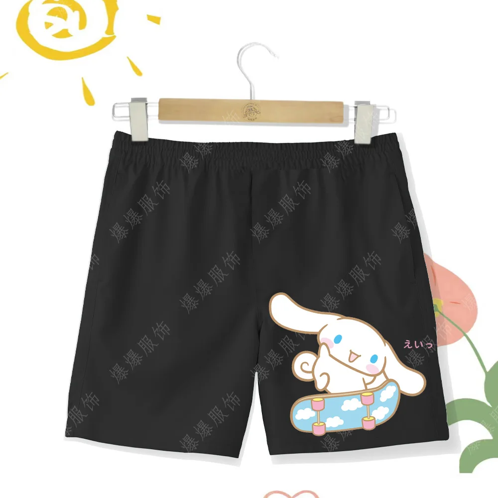 Kids Sanrio Beach Shorts Kawaii Girls New 2D skateboard Yugui Dog print summer comfortable holiday beach shorts for kids