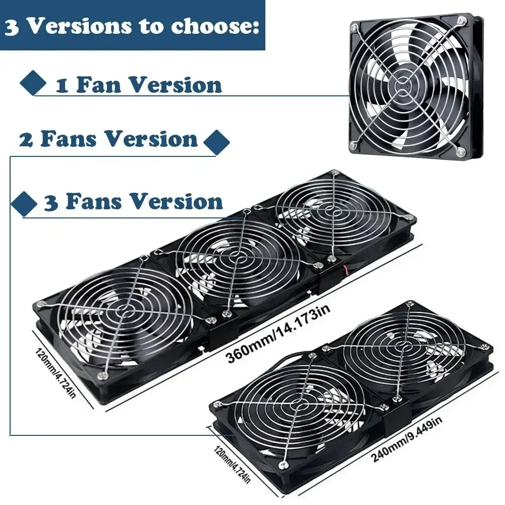 220V 120mm 3000RPM Fan Cooling with Controller 12cm 12V Btc Machine Chassis Workstation Cabinet Radiator Server Fan