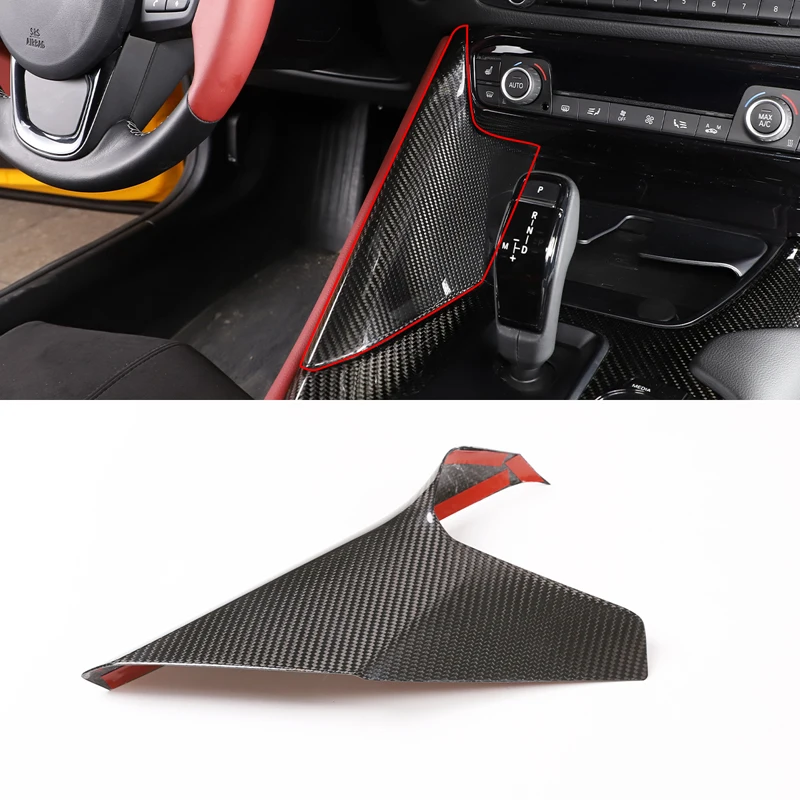

Gear Shift Panel Cover Real Carbon Fiber Gear Shift Side Trim Panel Center Console Side Decal For Toyota GR Supra A90 2019-2026