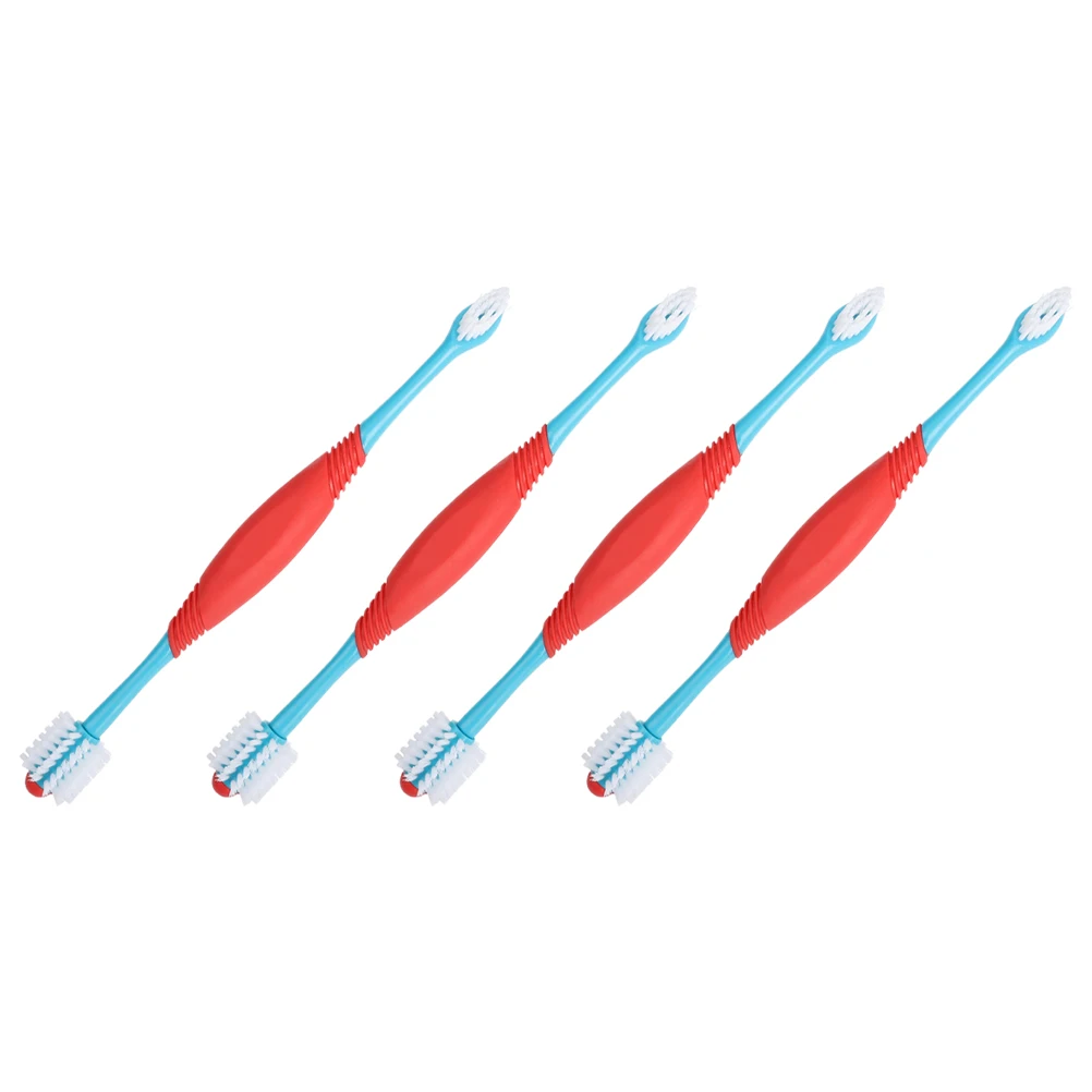 

4Pcs HighGrade Plastic Tpe Pet Toothbrush DoubleEnd Dog Teeth Cleaner Oral Care Tool Ergonomic Handle Small Dogs Accessories