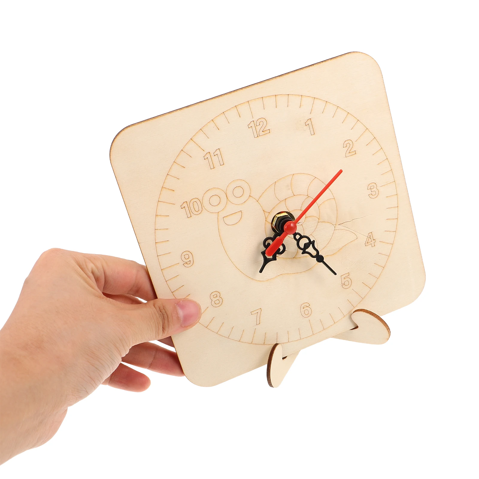 

4 set Unfinished Wooden Kit For Kids Diy Paint Your Own Clock Craft Educational Time Learning Tool Safe Smooth Wood Creative