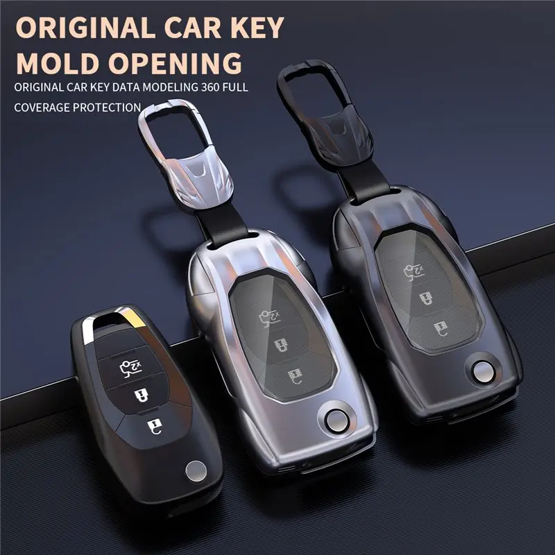 For Chevrolet Colorado Cruze Malibu Trailblazer Tracker Onix RS Aveo Car Key Case Cover Zinc Alloy Silicone Key Shell Keychain