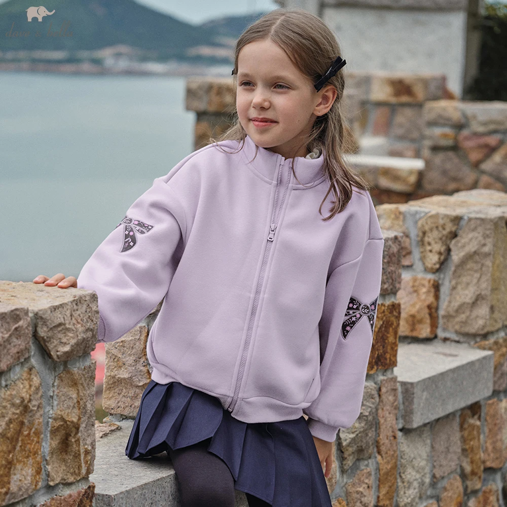 

Dave Bella Girls Winter Autumn Knitted Velvet Thicken Jacket Coat for Children Casual Outdoor Outwear Kids Clothing DK4254170
