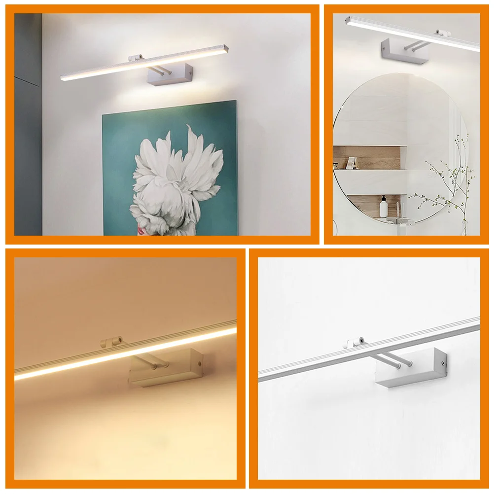 ミラーランプ LED バニティライト スタイリッシュなバスルームの壁取り付け器具 寝室の洗面所用の簡単な設置照明