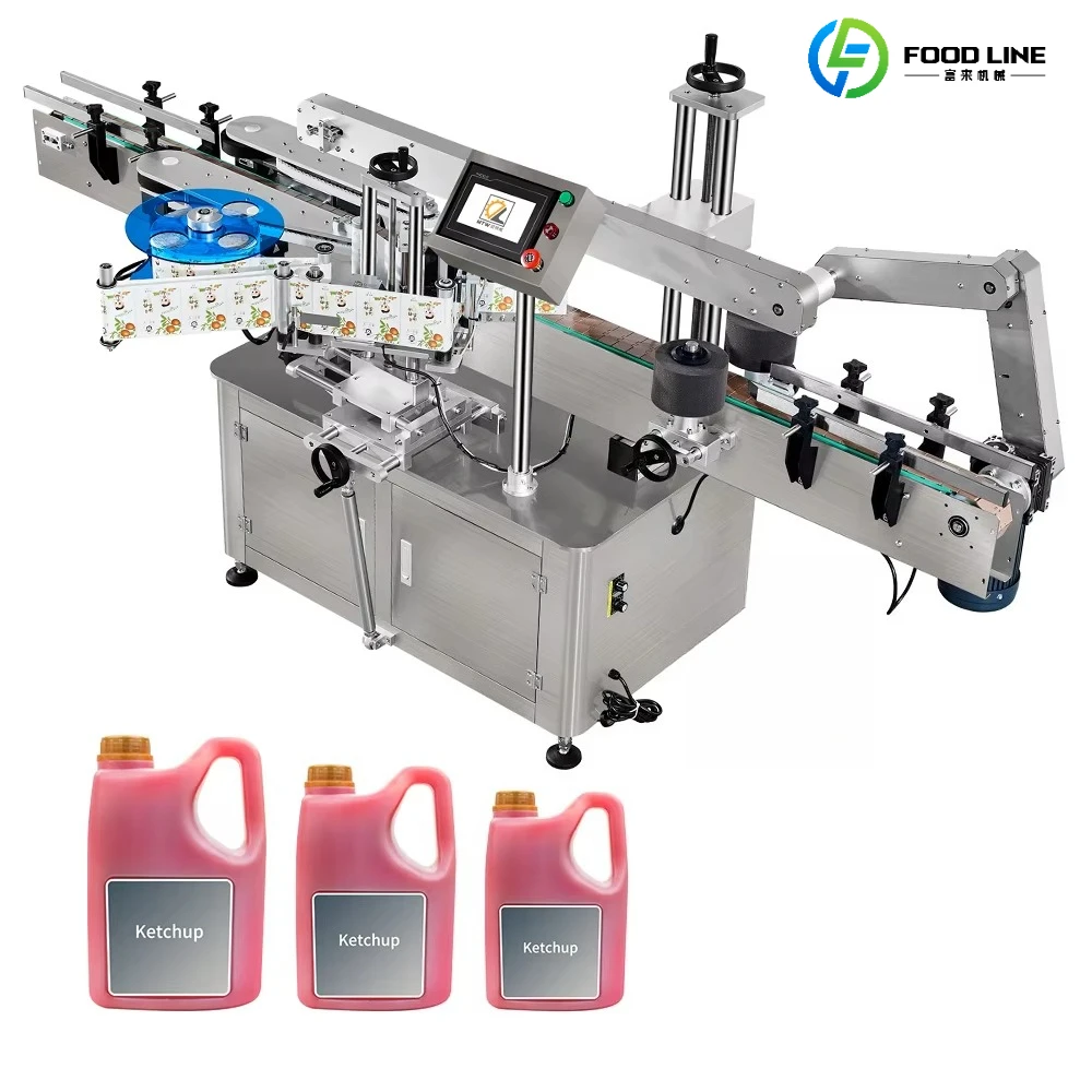 Hot Sale Automatic Single Head Adhesive Sticker Labeling Machine for Flat Side square Bottle Customized