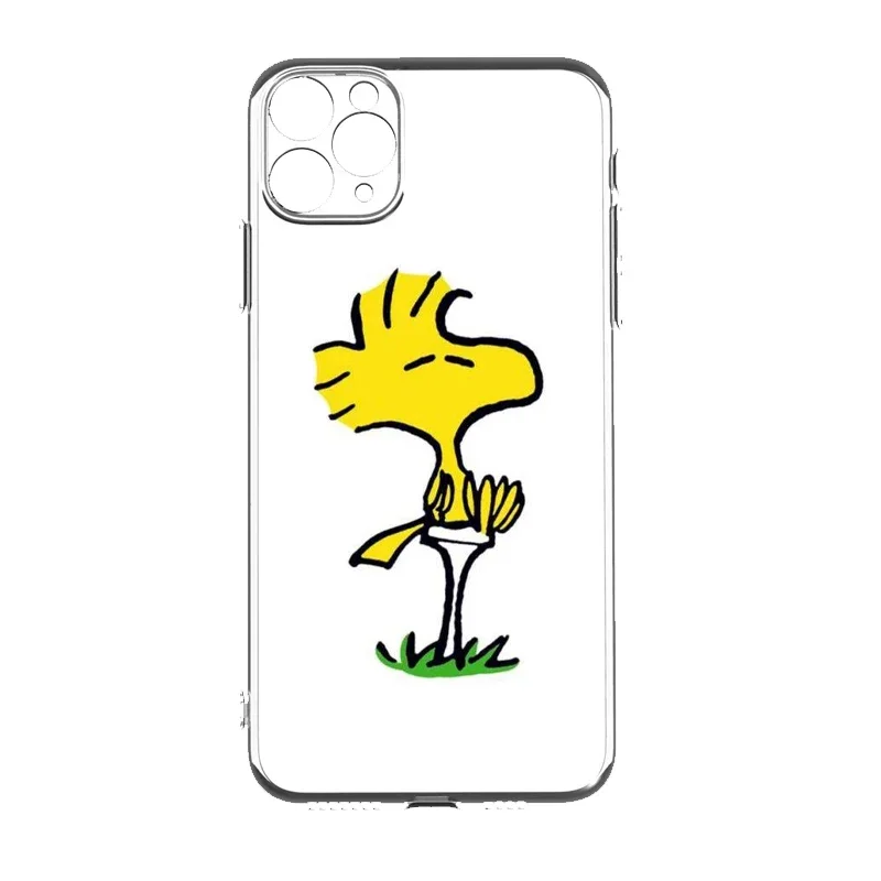 Snoopy Woodstock Clear Silicone Case For iPhone 13 Pro 11 12Pro Max XR XS Max Plus 14 15 X Lens Protection Shockproof Soft Cover