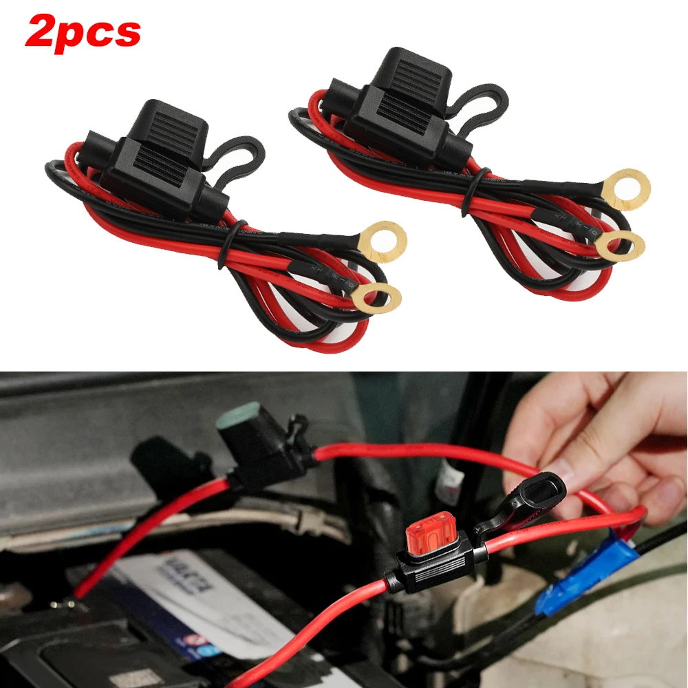 2Pcs/set Car Fuse Holder Mini Blade Adapter Splash-proof Box for 12V 10A in Line Cutoff Switch Socket Damp Proof Fuse Socket