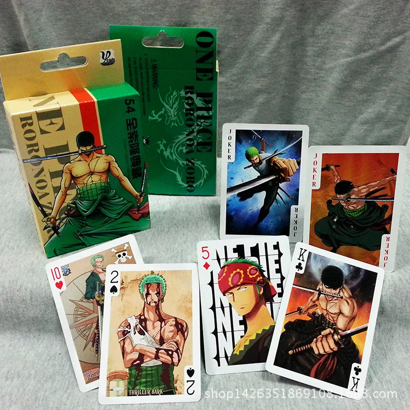 Roronoa Zoro 54pcs cards Anime ONE Piece cartoon Cosplay Board Game Cards wanted luffy Hardcover poker toy gift Monkey D Luffy