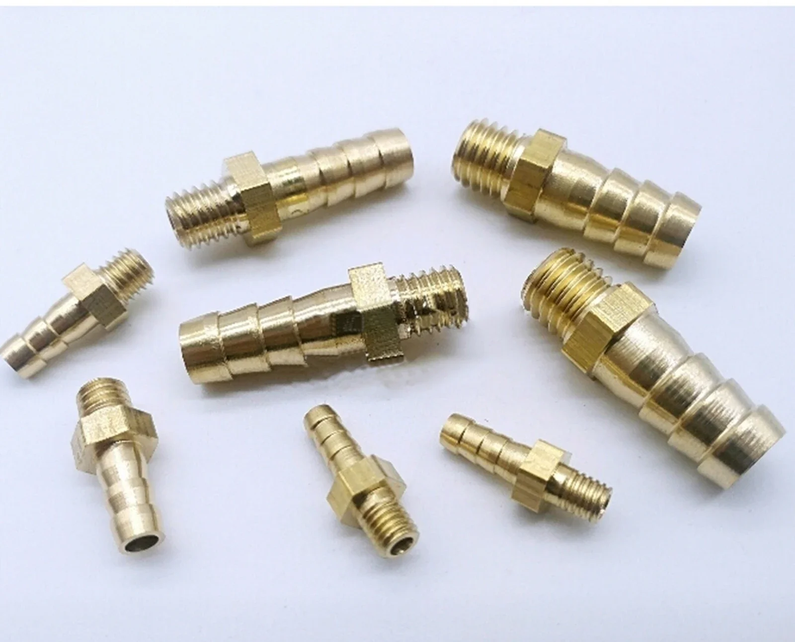 5PCS M3 4 5 6 8 10 12 14 16 18 20 Metric Male x 2-16 mm Hose Barb Mini Brass Hosetail Pipe Fitting Connector Water Home Garden