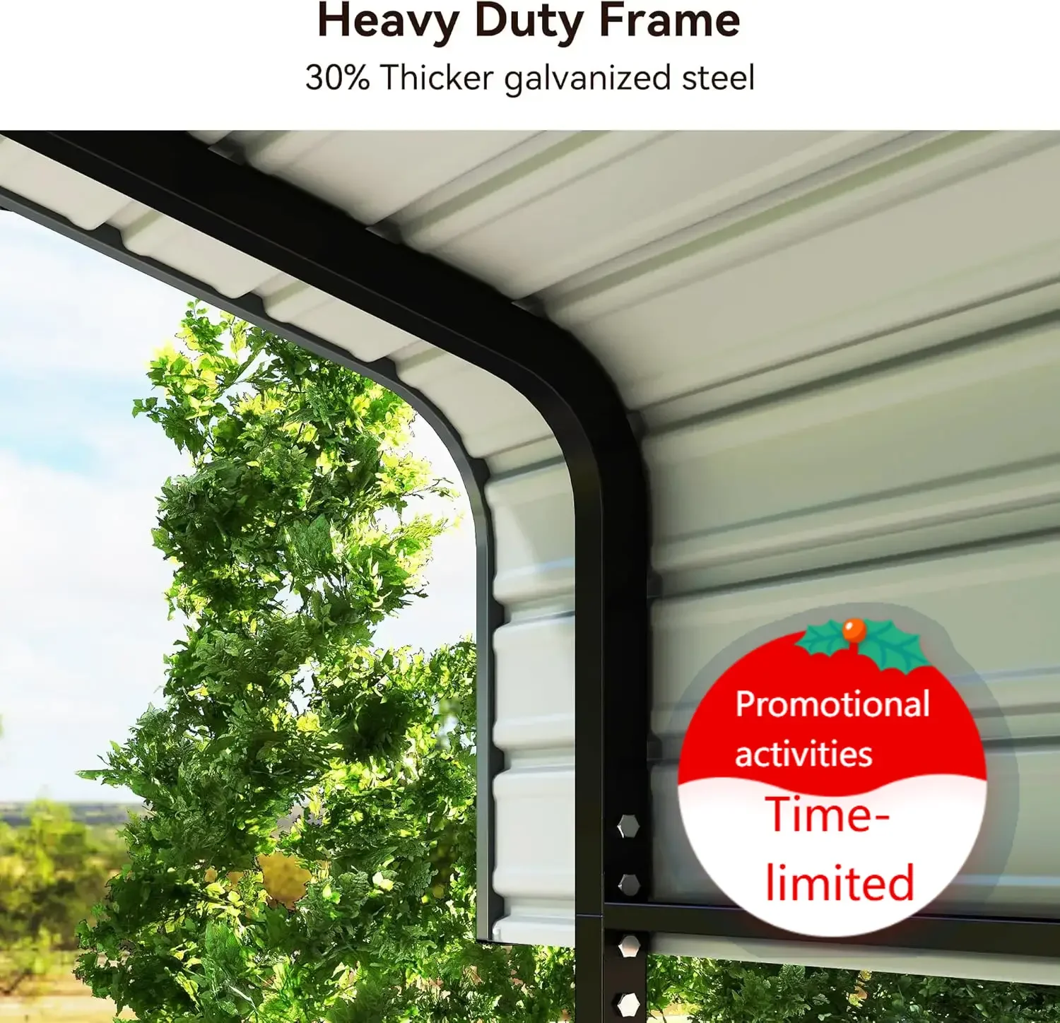 

Горячая распродажа: Усиленный металлический навес-гараж 12x20 футов с оцинкованной стальной крышей, многофункциональное уличное укрытие для автомобиля, лодки, патио