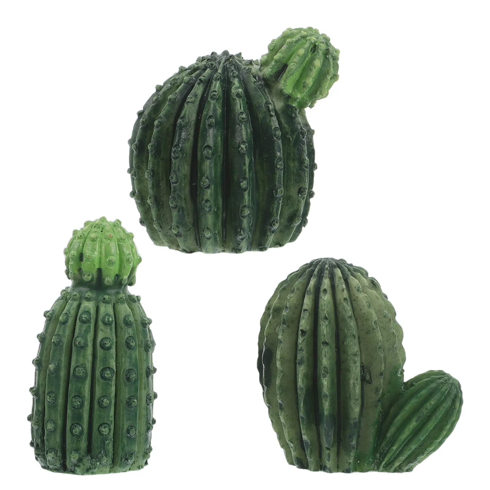 3Pcs Micro Resin Plant Cactus Set Lifelike DIY Assembly for Miniature Garden Terrarium Decor Indoor Outdoor Cactus Home Decor