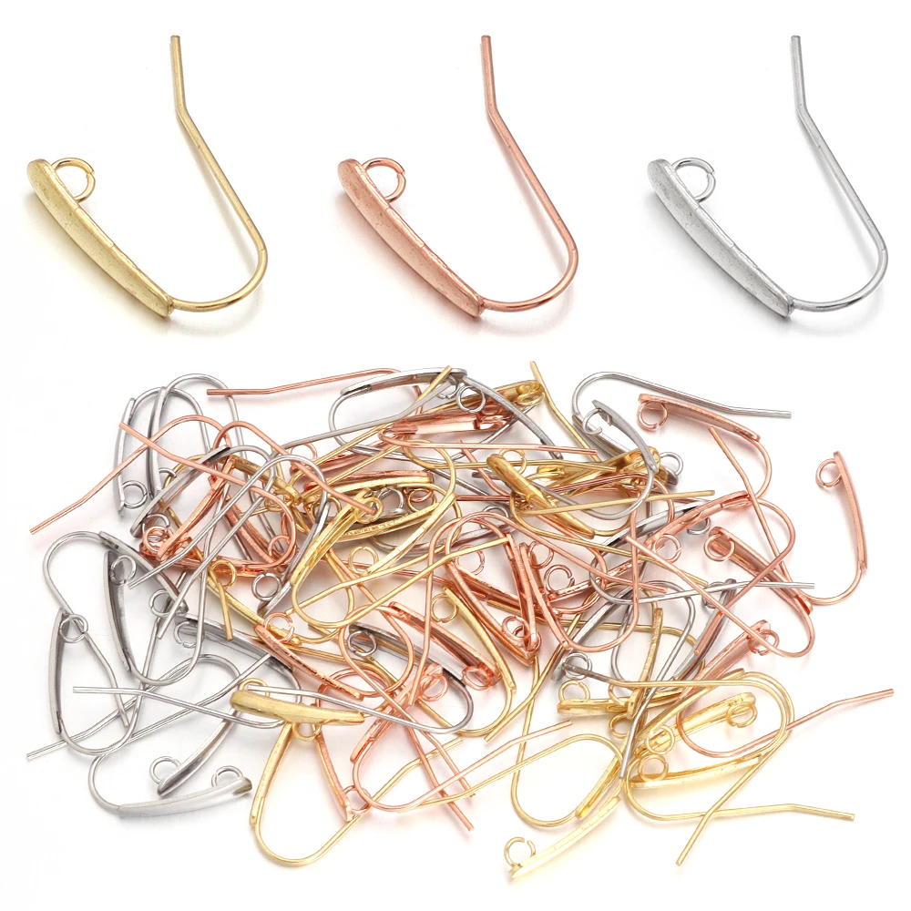 

10pcs/lot 24mm Stainless Steel Ear Hook Gold High Quality French Earring Hooks Wire Setting For DIY Fashion Earrings Accessories