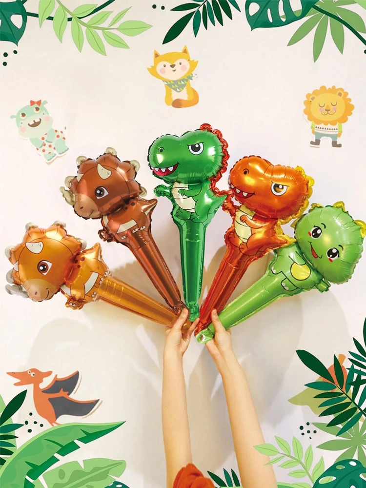 5 sztuk ręcznych balonów w kształcie dinozaurów, kosmosu i zwierząt na urodziny, baby shower, imprezy z motywem dżungli i planety kosmicznej