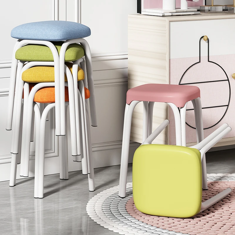 plastic stool thick bench home dining table dining table stool simple fashion creative plastic chair adult round high stool