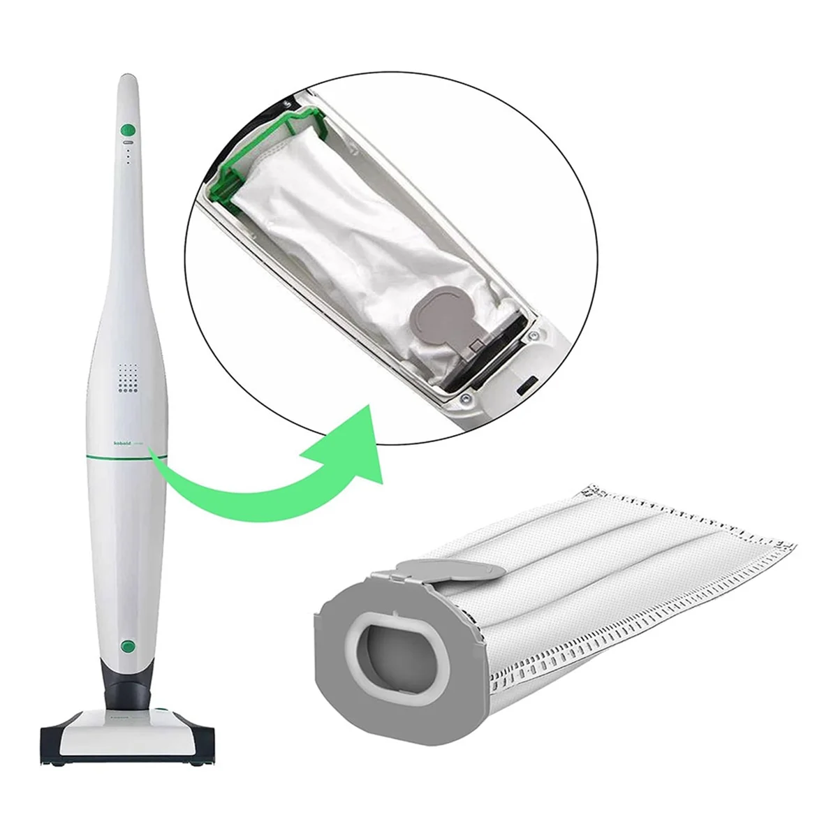 Vorwerk kobold掃除機バッグ,vk7 fp7,10個の交換用フィルターバッグと2個のフィルター,コードレスほうき用,素晴らしいオファー