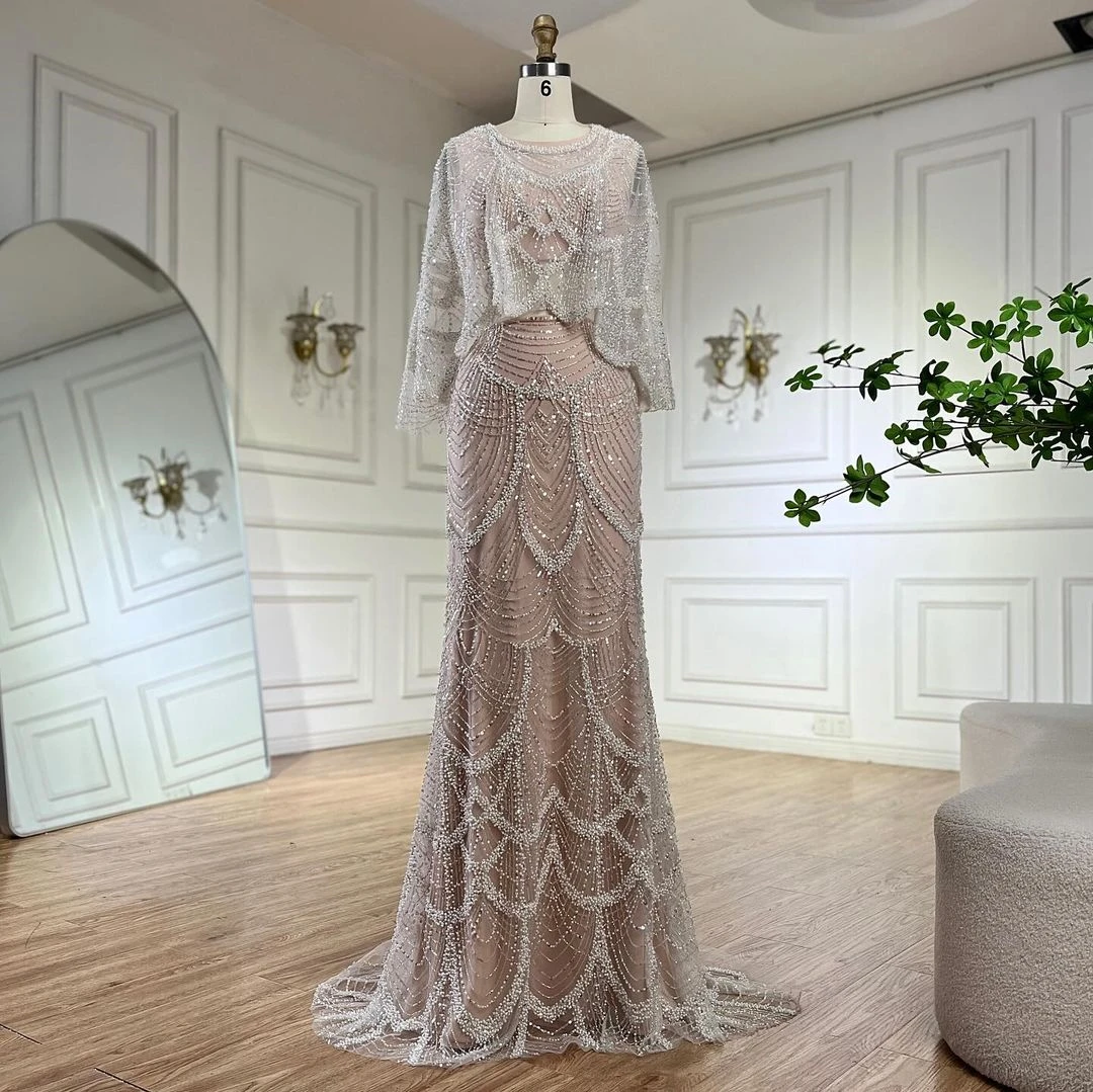 FATAPAESE Personalized Customization Luxury Bridesmaid Dress Full Beaded Sequins Stones Bodice Short Sleeve Sheath Gown Wedding