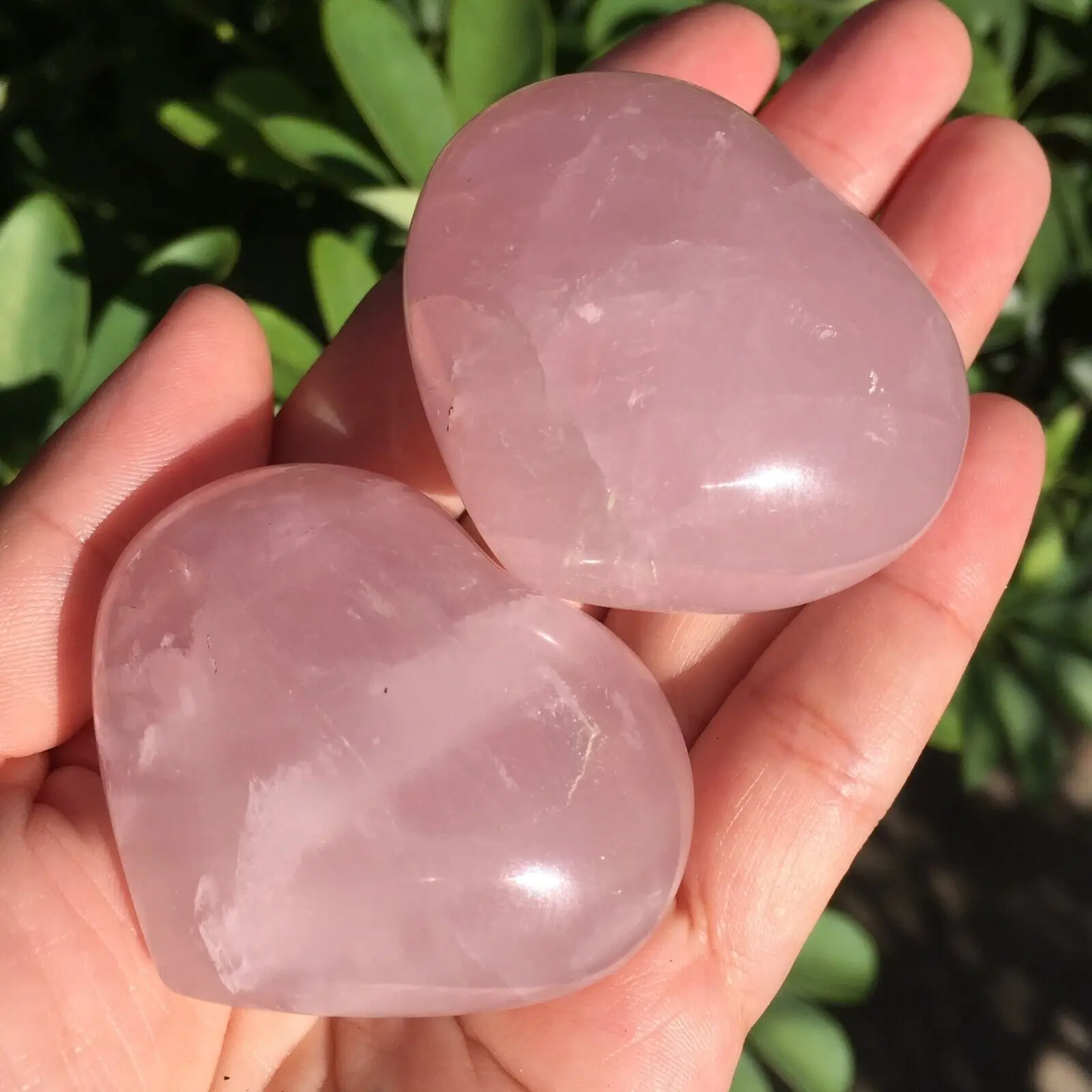 

Natural rose pink quartz crystal heart healing 1pc