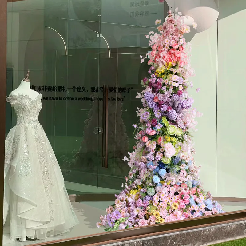 CX large waterfall custom simulation flower wall Internet celebrity photo background arrangement facade flower