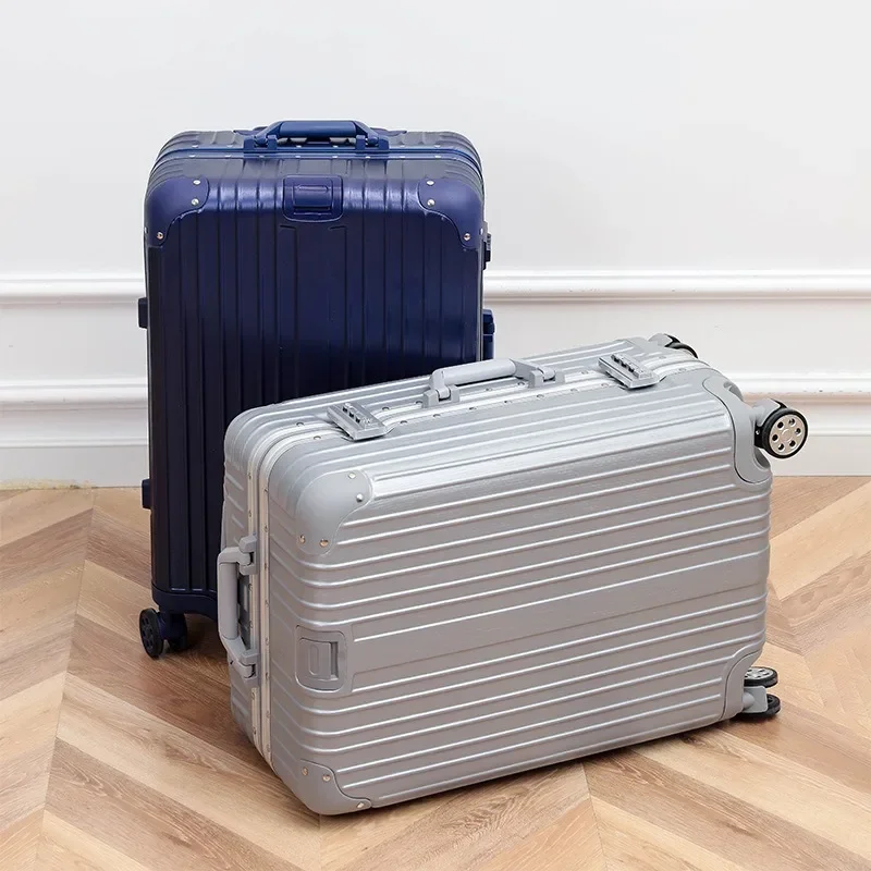 aluminum frame trolley case, sturdy suitcase, female universal wheel boarding password case.