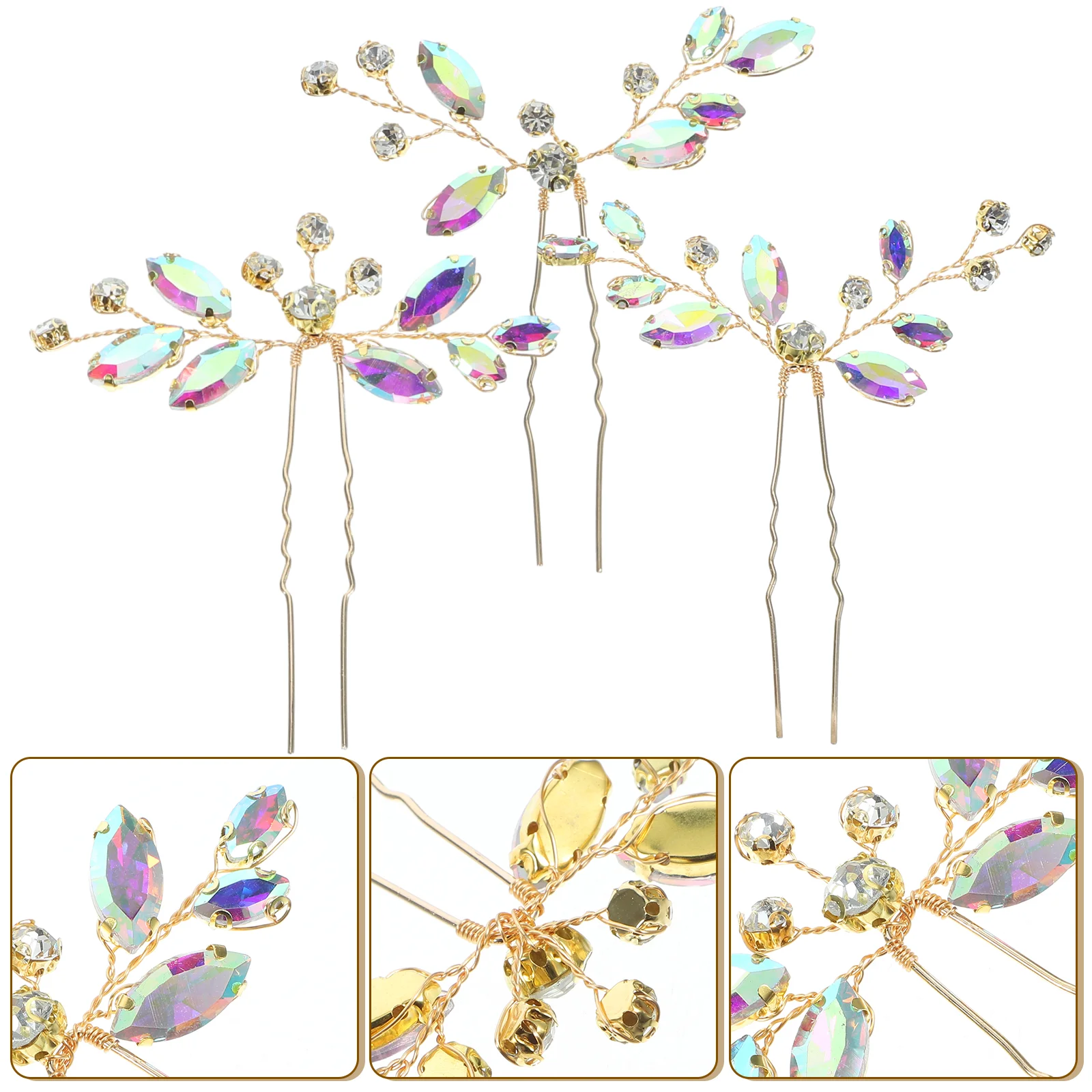 3 pçs hairpin headdress jóias decorativos hairpins chapelaria acessórios de casamento nupcial liga zinco noiva dama de honra strass