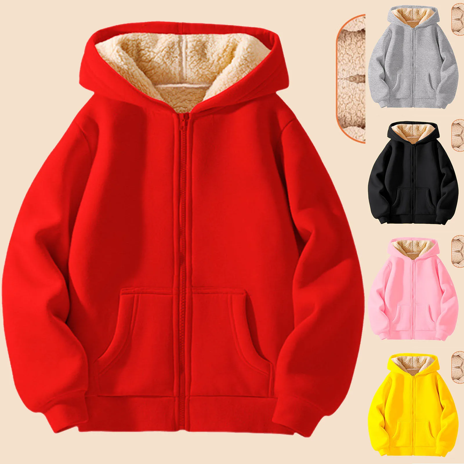 

Unisex Winter Fleece Hoodies for Boys Sweatshirt Casual Thicken Warm Kids Zipper Coat Tops 2-12 Years Girls Boys Clothes Cotumes