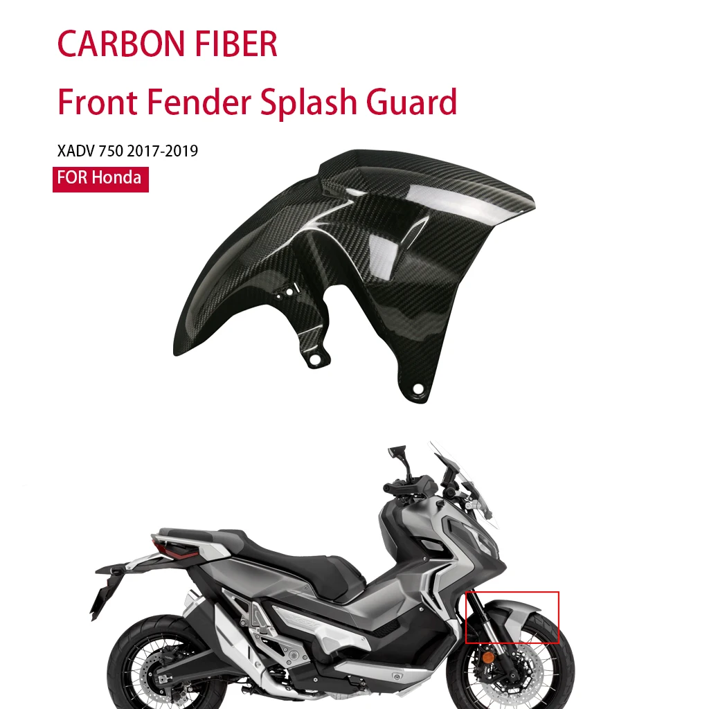 New Motorcycle Parts Front Fender For Honda XADV 750 2017-2019 100% Carbon Fiber Splash Guard Glossy Wheel Hugger  Accessories