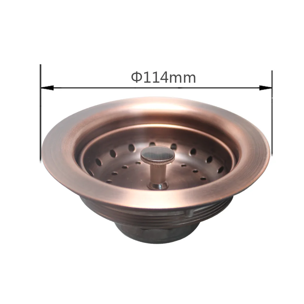 Talea Drain Strainer US Type Sink Strainer (3-1/2'' Inch) Drainage System114MM Antique Copper Strainer Basket Replacement