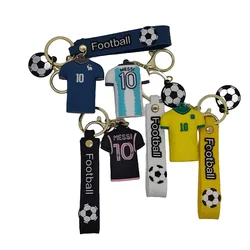 Six Messi Keychain Football Star Jerseys Keychain Pendant Decoration Car Key Chain