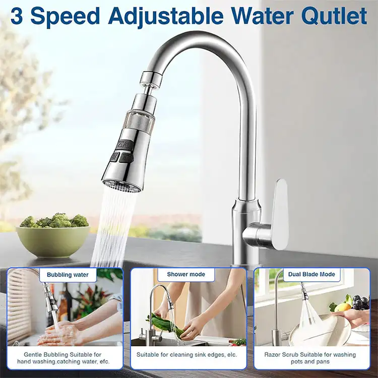 360° Rotate Kitchen Faucet Extender With Filter Function Universal Aerator Splash Filter Washbasin Faucet Bubbler Nozzle Aerator
