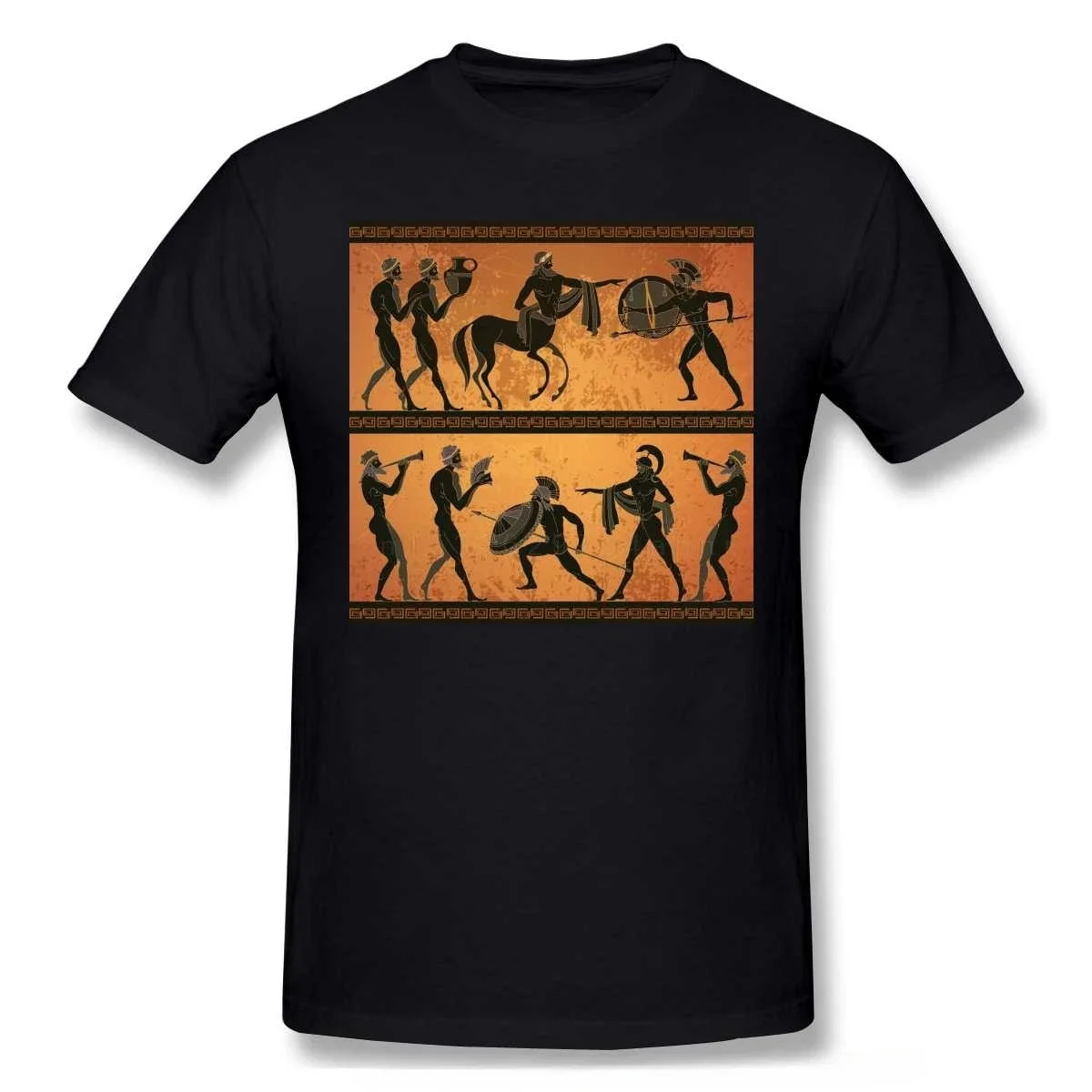 fashion Men tshirt summer tops for Shirt Men Short Sleeve Ancient Greece Scene With Black Figure Ancient Greek MythologyT-Shirt