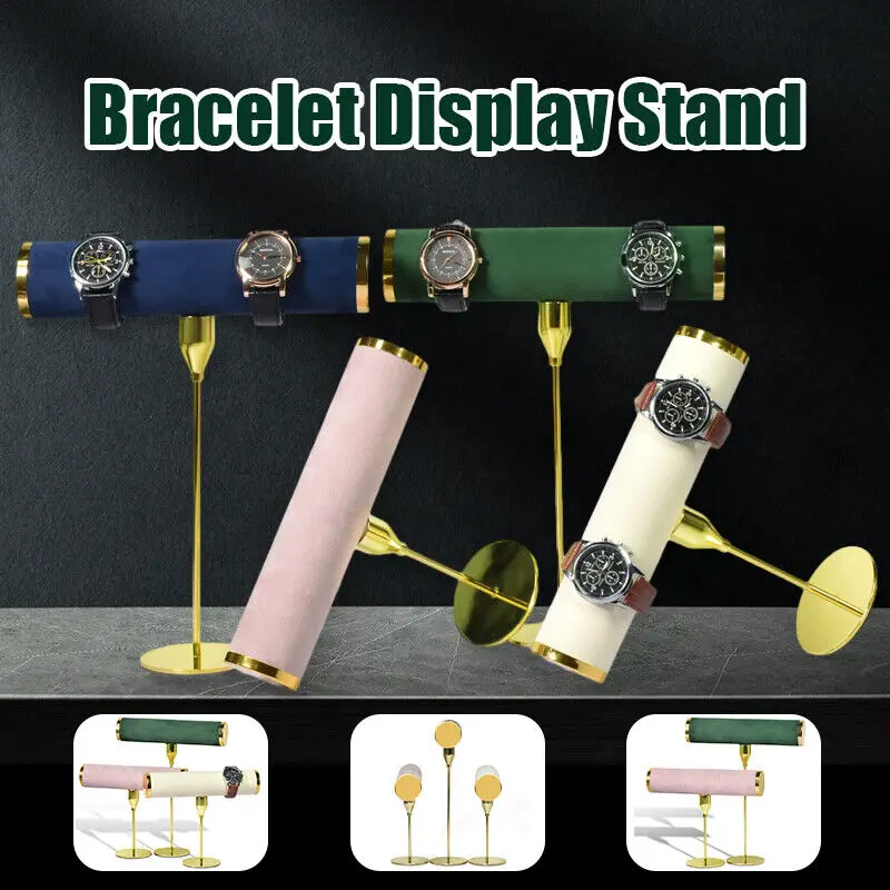 T-bar Watch Organizer Jewelry Display Bracelet Band Rack Velvet Stand Bangle Watch Necklace Home Organization Showcase