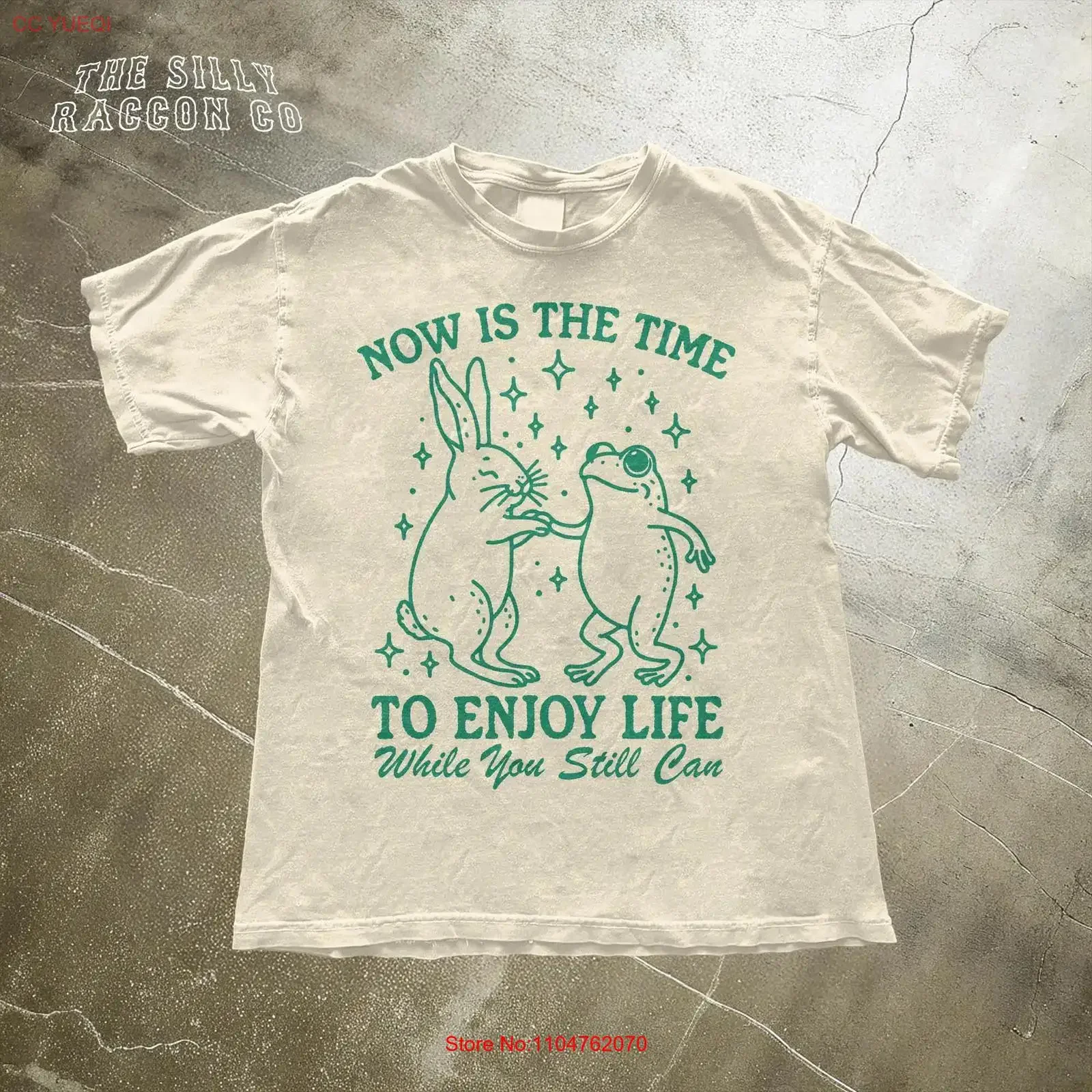 Positive Quote T Shirt Vintage Frog Retro Bunny Cottagecore Top long or short sleeves vintage Washed Breathable Stretched