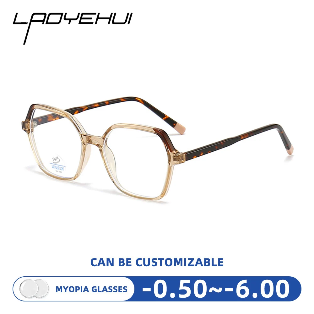 

Polygonal Women's Myopia Glasses Men Anti Blue Light Lenses Optical Prescription Reading Eyeglasses Fashion Transparent Glasses