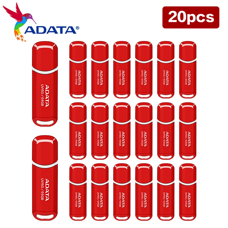 ADATA USB 3.2 grosir USB Flash memori merah USB Flash Disk U USB asli 32GB 64GB untuk Desktop Laptop