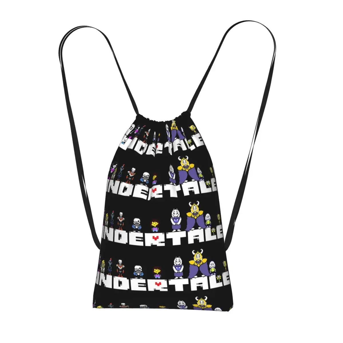 Graphic Video Game Undertale Monster Friend Drawstring Backpack Sports Gym Bag Portable Travel Drawstring Bag for Men Women
