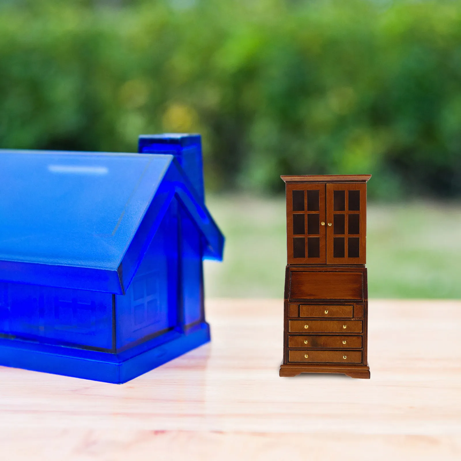 

Miniature House Cabinet Made of Solid Wood Mini Furniture Decoration for Dollhouse Interiors Realistic Texture DIY Mini Home