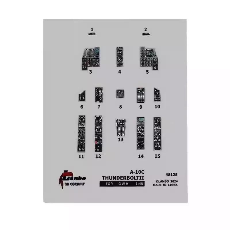 

Lanbo 3D Color Cockpit Instrument 48124 A-10C Attack Aircraft for Great Wall L4829 Model Kit 1/48 DIY Accessories
