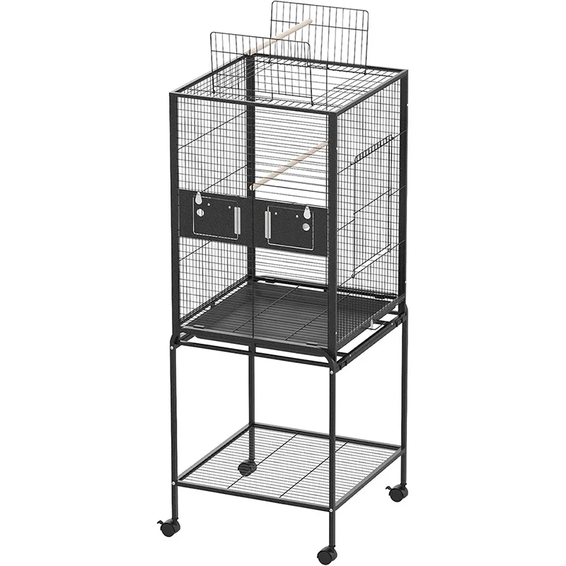

Bird cage breeding box metal rack stainless steel floor open top horizontal wire wrought iron parrot villa cage