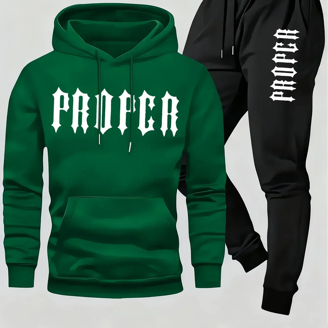New autumn hoodie hooded set for men and women with floral body letter print, drawstring and pocket for daily warmth and comfort view 4