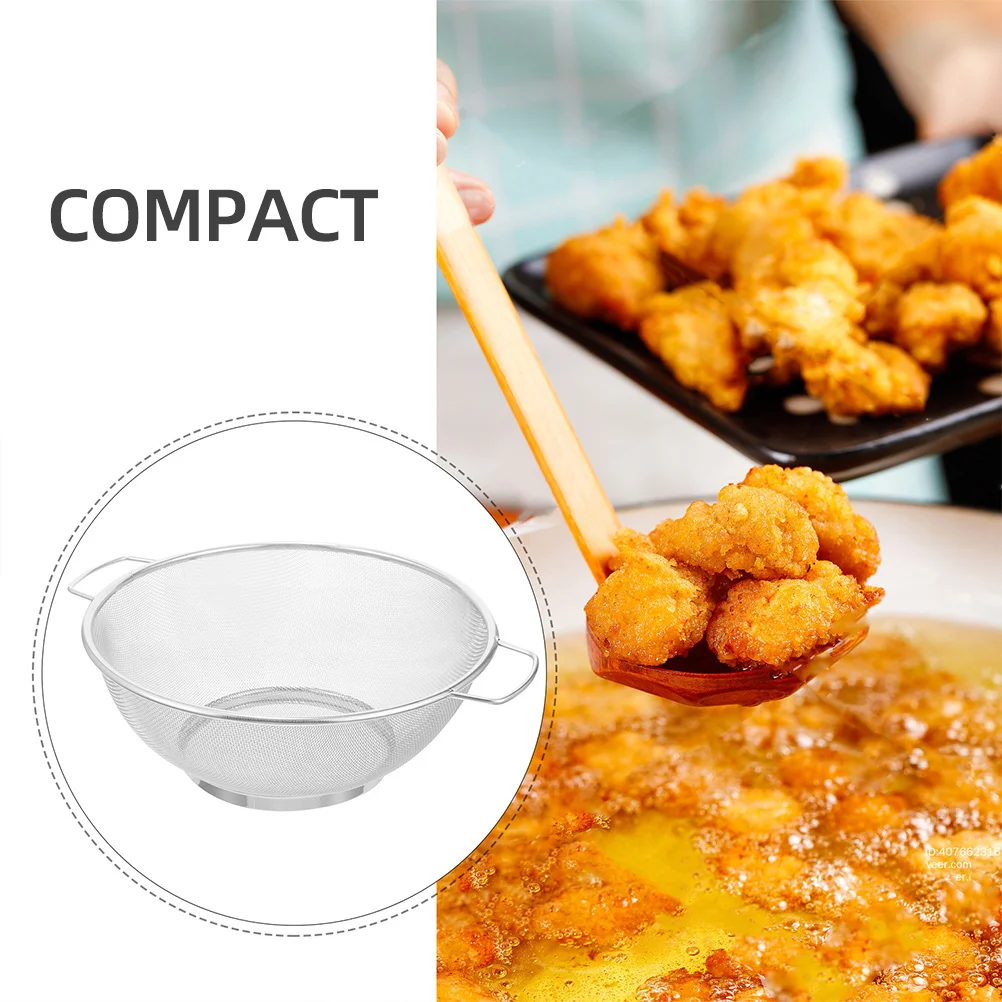 

Stainless Steel Mesh Strainer Basket With Dual Handles Fine Mesh Colander Deep Frying Oil Filter Drain Basket For Home Kitchen