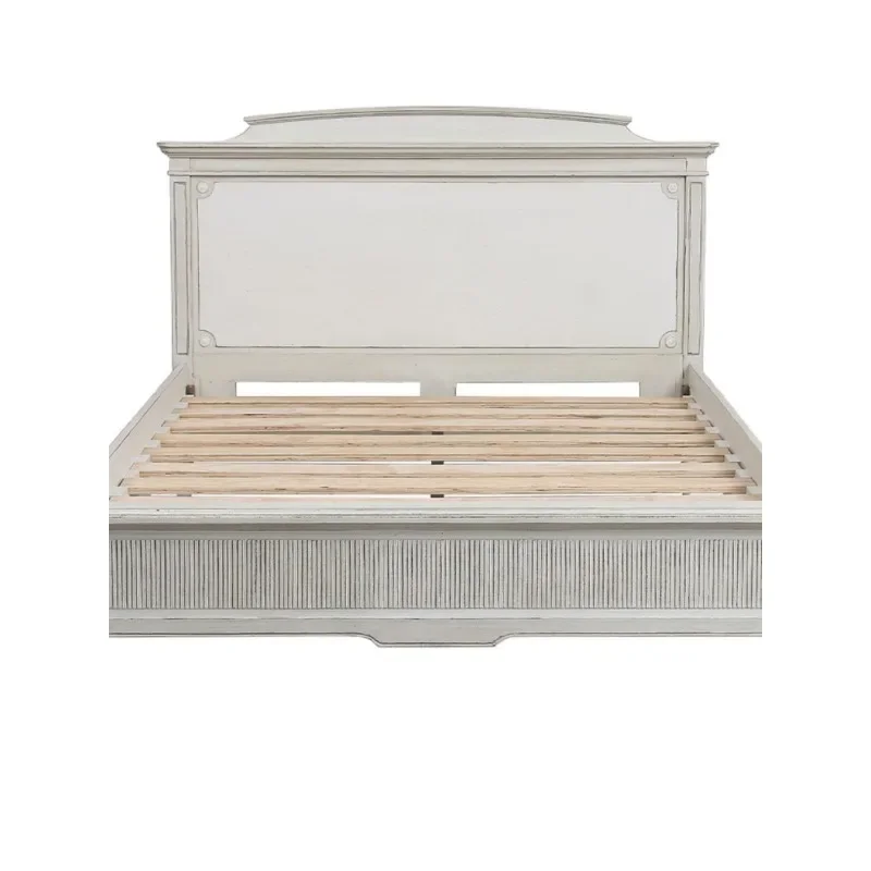 Solid wood princess bed American warm white cream wind double bed simple white bedroom furniture solid wood double bed