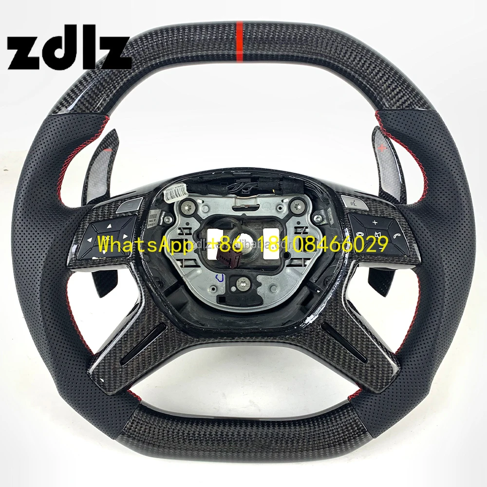 

Customized Carbon Fiber Steering Wheel for Mercedes Benz G Class GL63 ML63 G63 ML350 GL350 G500 ML400 With Shift Paddle