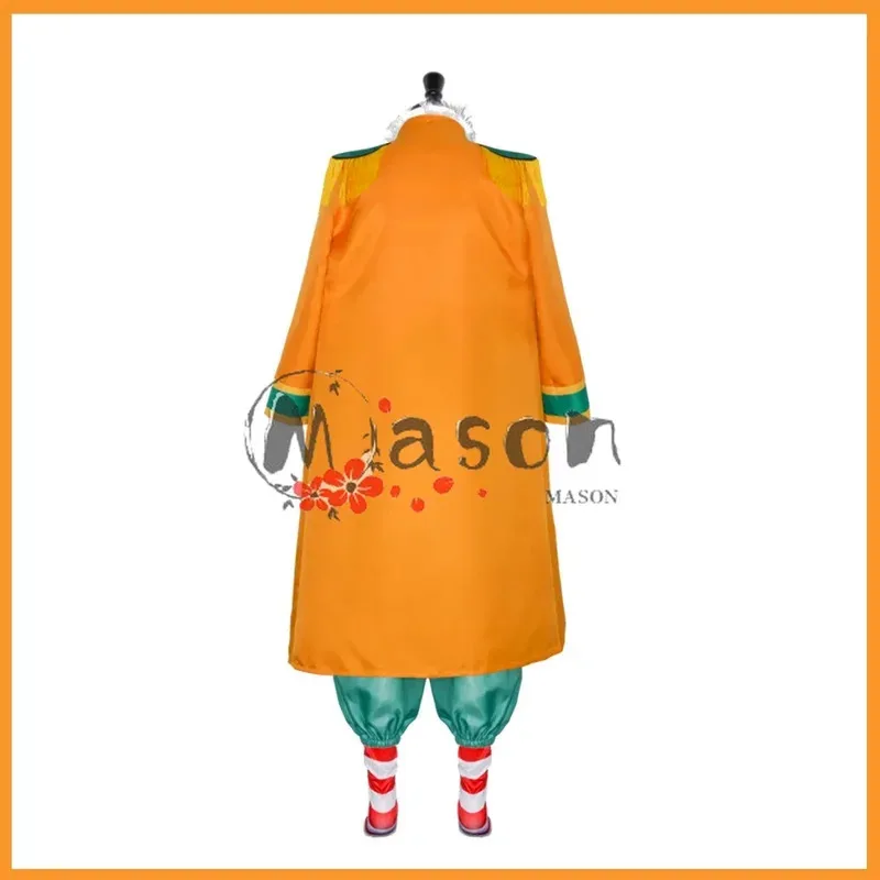 캔디 2025 애니메이션 버기 코스프레 의상 바나나 미 - 초파 과일 가발 모자 노란색 망토 스트라이프 티셔츠 신발 성인 남성 그리스도