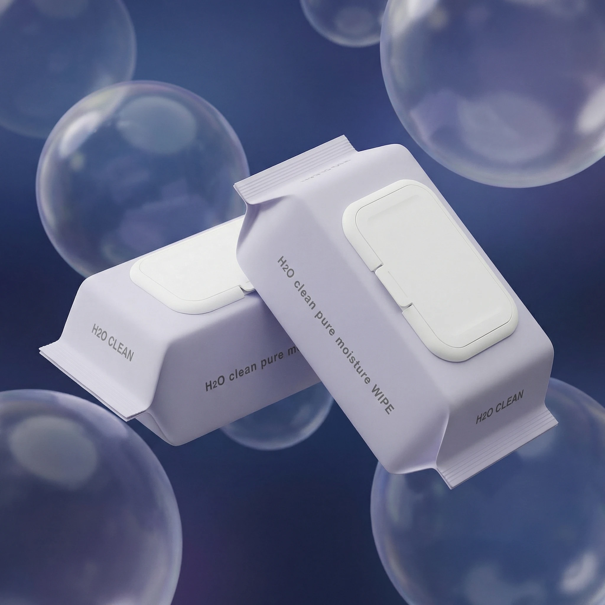 H2O클린 초순수 저자극 대용량 엠보싱 휴대용 물티슈 캡형 100매 50평량 20팩 - 6
