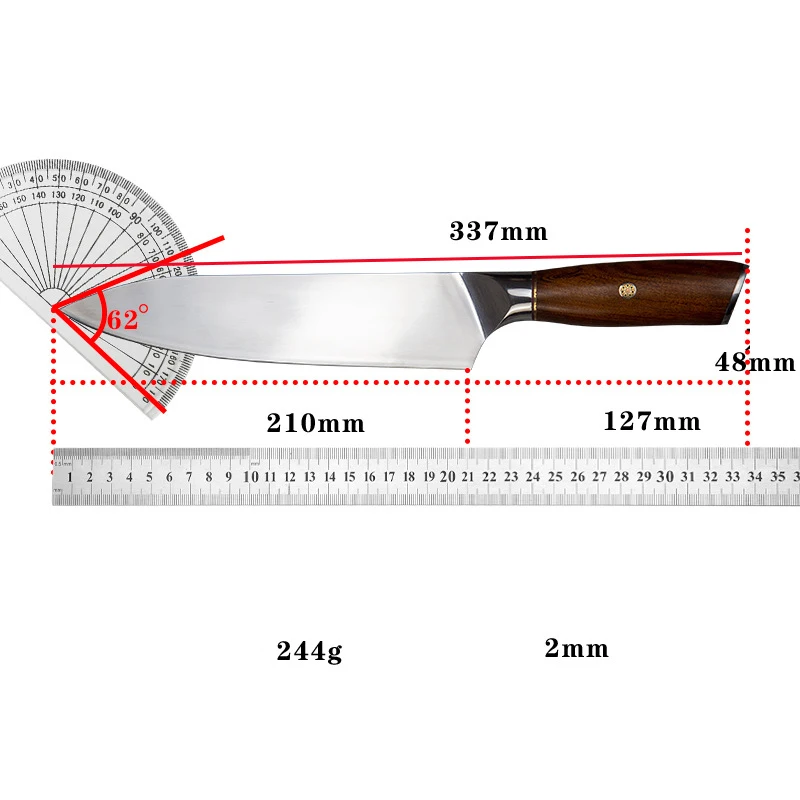 8.3 Inch Chef Knife Welding M390 Steel Blade Razor Sharp Cleaver Meat Slicing Vegetable Kitchen Knives Wood Handle Cooking Tools