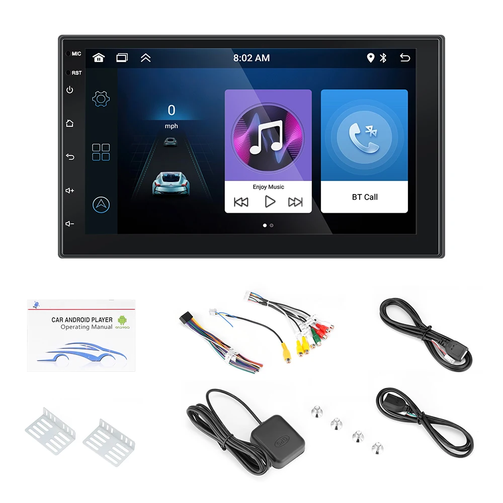 Radio Multimedia con Android 13 para coche, reproductor de vídeo con Carplay, Universal, 7 pulgadas, 2 Din, estéreo