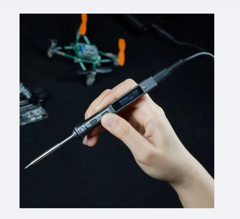 TS101 Mini Digital Soldering Pen PD3.1 Type-C Portable Constant Temperature Smart Welding Iron for Electronics Repair